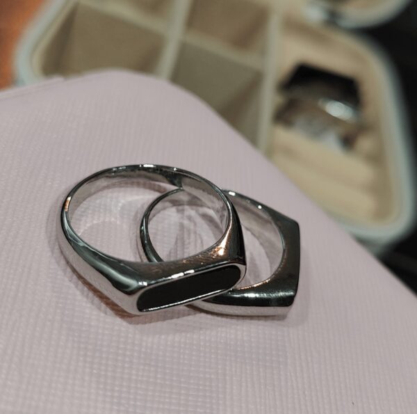 Italian silver ring for man